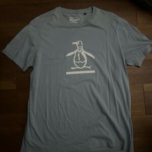 Original Penguin Light Blue Short Sleeve Tee with White Penguin Graphic